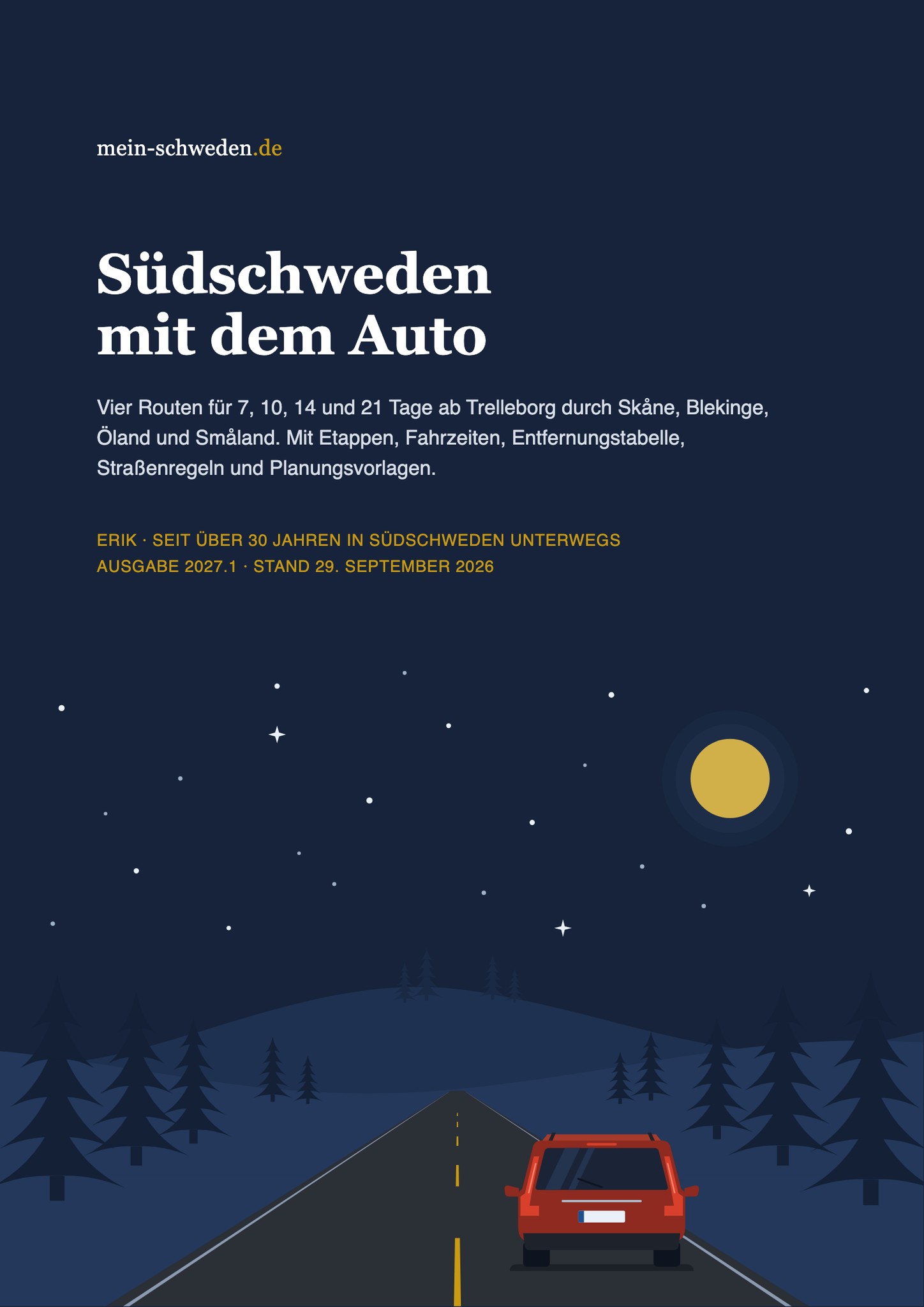 Titelseite des E-Books Südschweden mit dem Auto, Ausgabe 2027.1