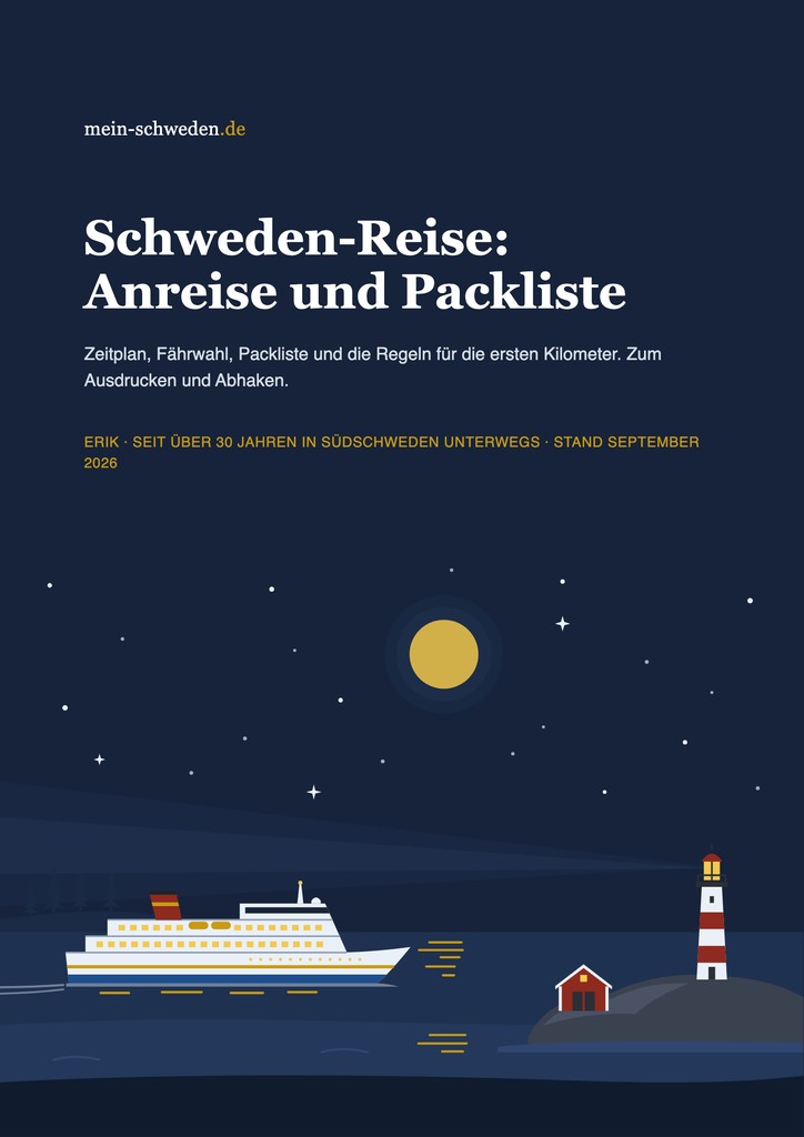 Titelseite der Liste Schweden-Reise: Anreise und Packliste